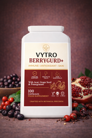 VYTRO BERRYGUARD+ Polyphenol Antioxidant Complex – 100 Vegan Capsules | Immunity, Skin & Energy Support