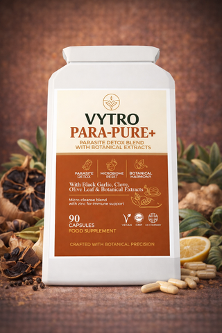 VYTRO PARA-PURE+ | Advanced Parasite Detox & Microbiome Reset Complex with Black Garlic, Clove & Olive Leaf – Botanical Harmony & Gut Defence (90 C...