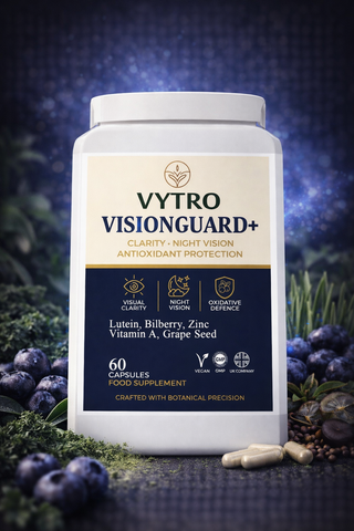 VYTRO VISIONGUARD+ | Eye Health & Vision Support Complex with Lutein, Bilberry, Zinc, Vitamin A & Grape Seed – Clarity, Night Vision & Antioxidant ...