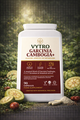 VYTRO GARCINIA CAMBOGIA+ | Advanced Fat Metabolism & Appetite Control Complex with CLA, Chromium & Green Coffee (90 Capsules)