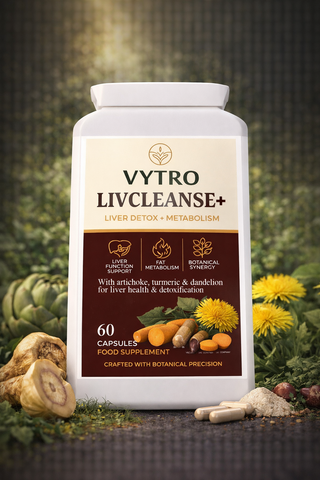 VYTRO LIVCLEANSE+ – Advanced Liver & Detox Support | 60 Vegan Capsules | Choline, Artichoke, Turmeric & Antioxidant Complex