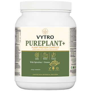 VYTRO® PUREPLANT+ Vegan Protein Powder – Plant-Based Protein with Spirulina & Greens | High Protein, Digestive Support & Natural Energy Boost
